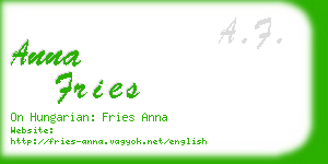 anna fries business card